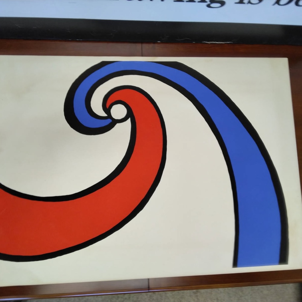 Alexander Calder ‘swirl’ Print 46 of 120, Abstract Red and Blue Swirl Art Print
